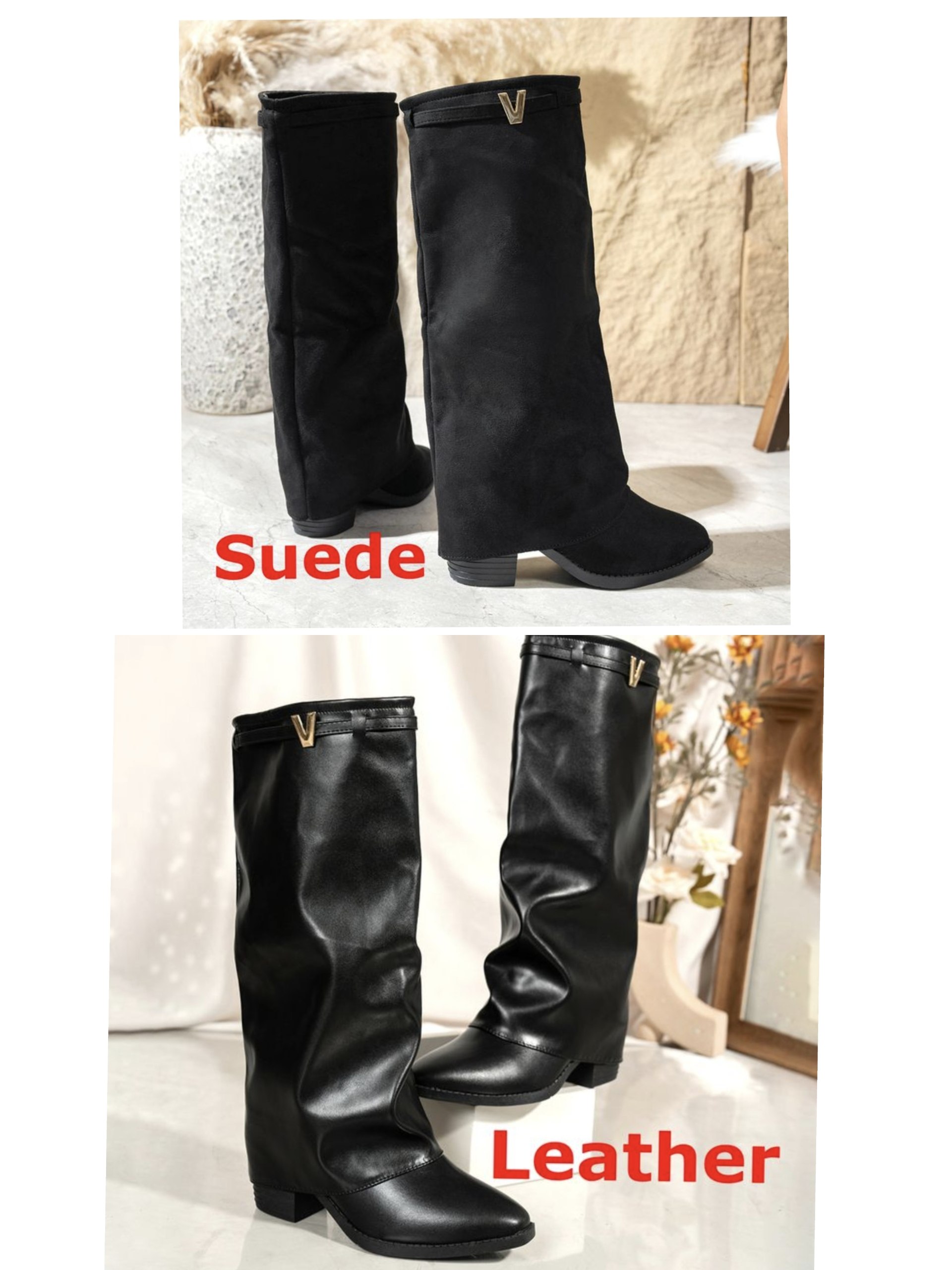 Bota alta casual cuero ✨